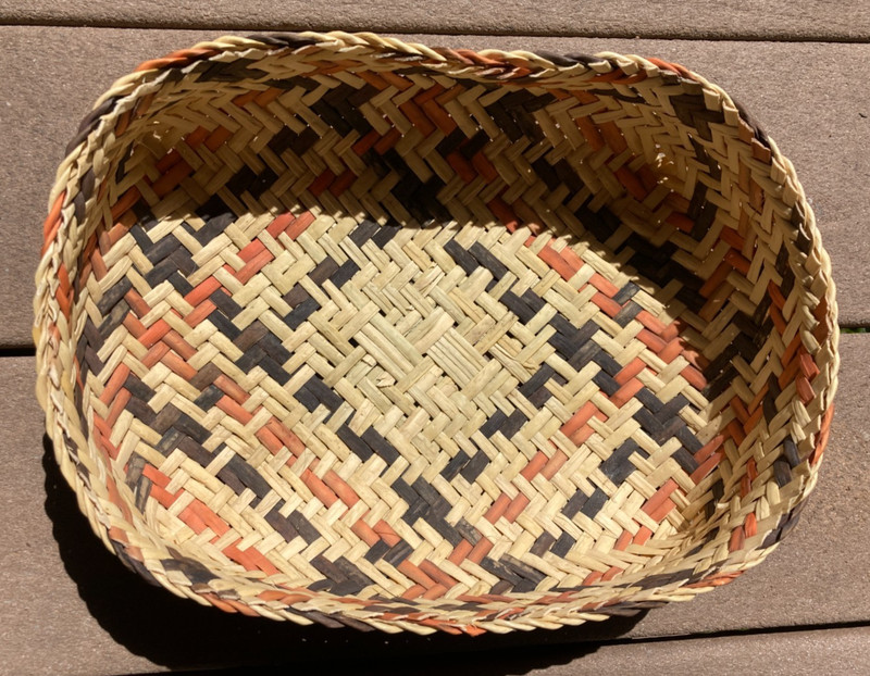 Vintage CHEROKEE DOUBLEWEAVE RIVERCANE BASKET