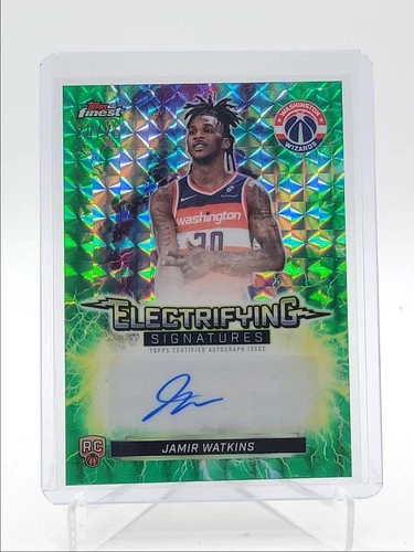 JAMIR WATKINS 2025-26 TOPPS FINEST ROOKIE GREEN GEOMETRIC RC AUTO /75 Q7018