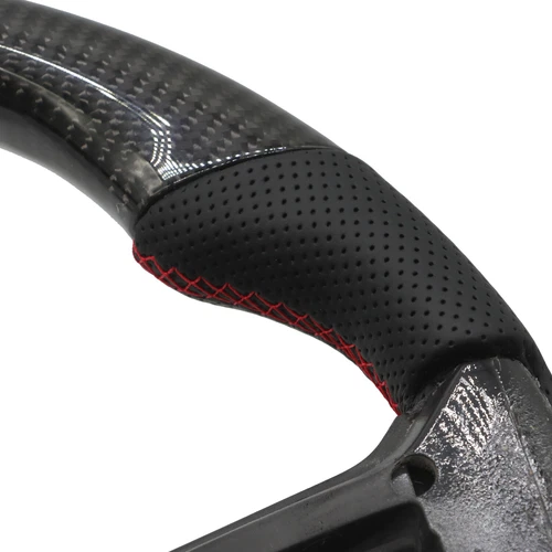 Carbon Fiber Flat Leather Steering Wheel Fit For Ford Mustang 2010-2014 - Picture 6 of 8