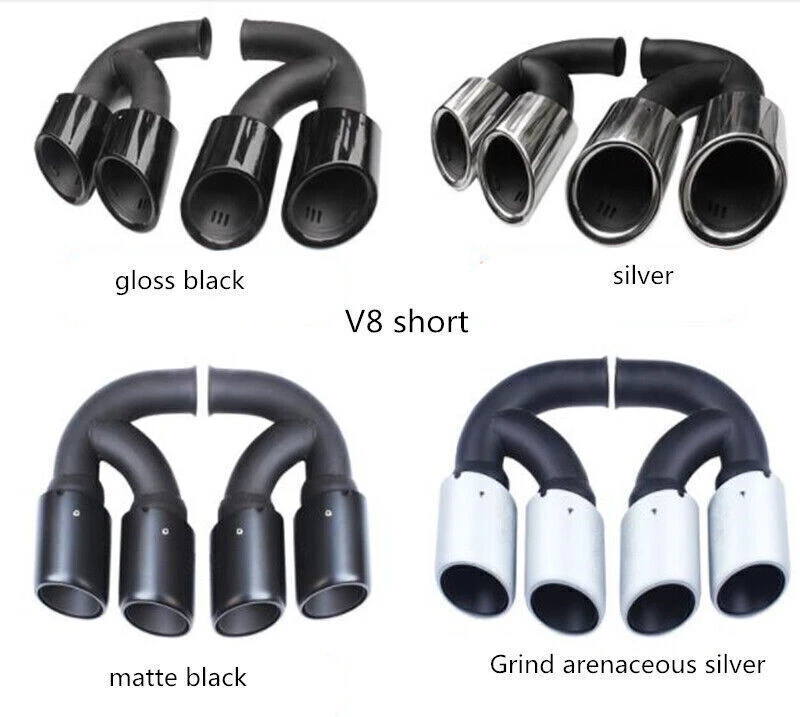 2x Tubo silenciador de escape de acero inoxidable para Porsche Cayenne V6/V8 2011 2012-2014 Foto 2 de 4