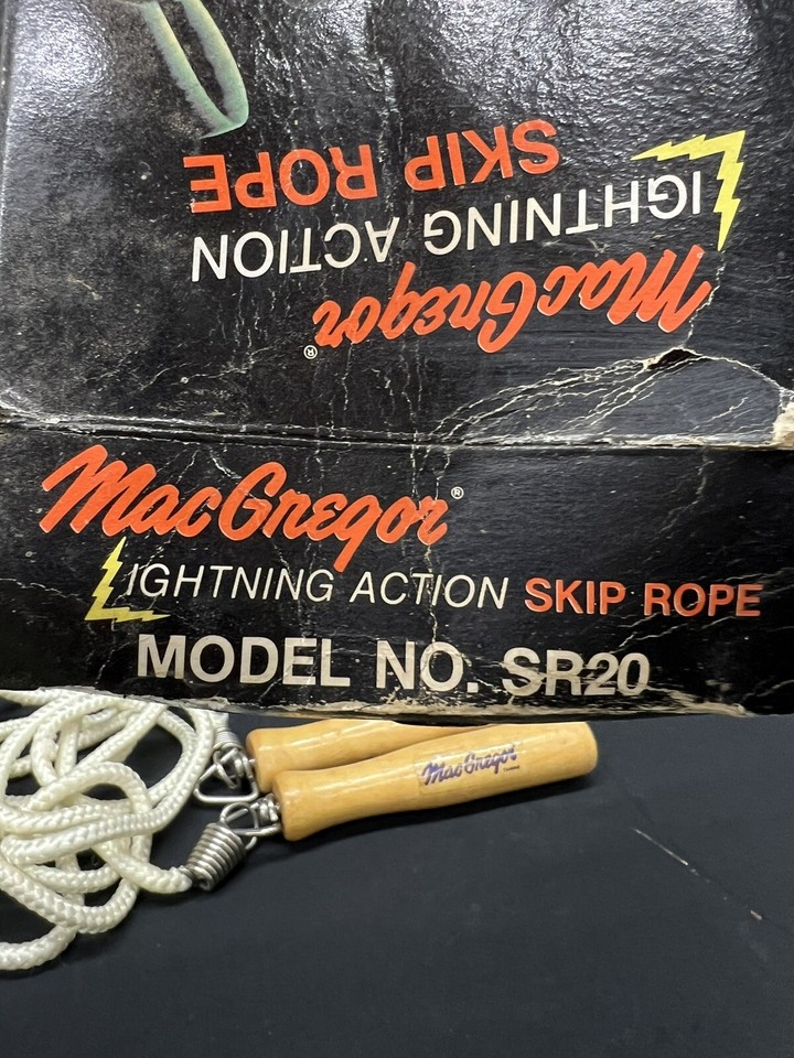 Vintage Lightning Action Skip Rope Macgregor Jump Rope With Wooden ...