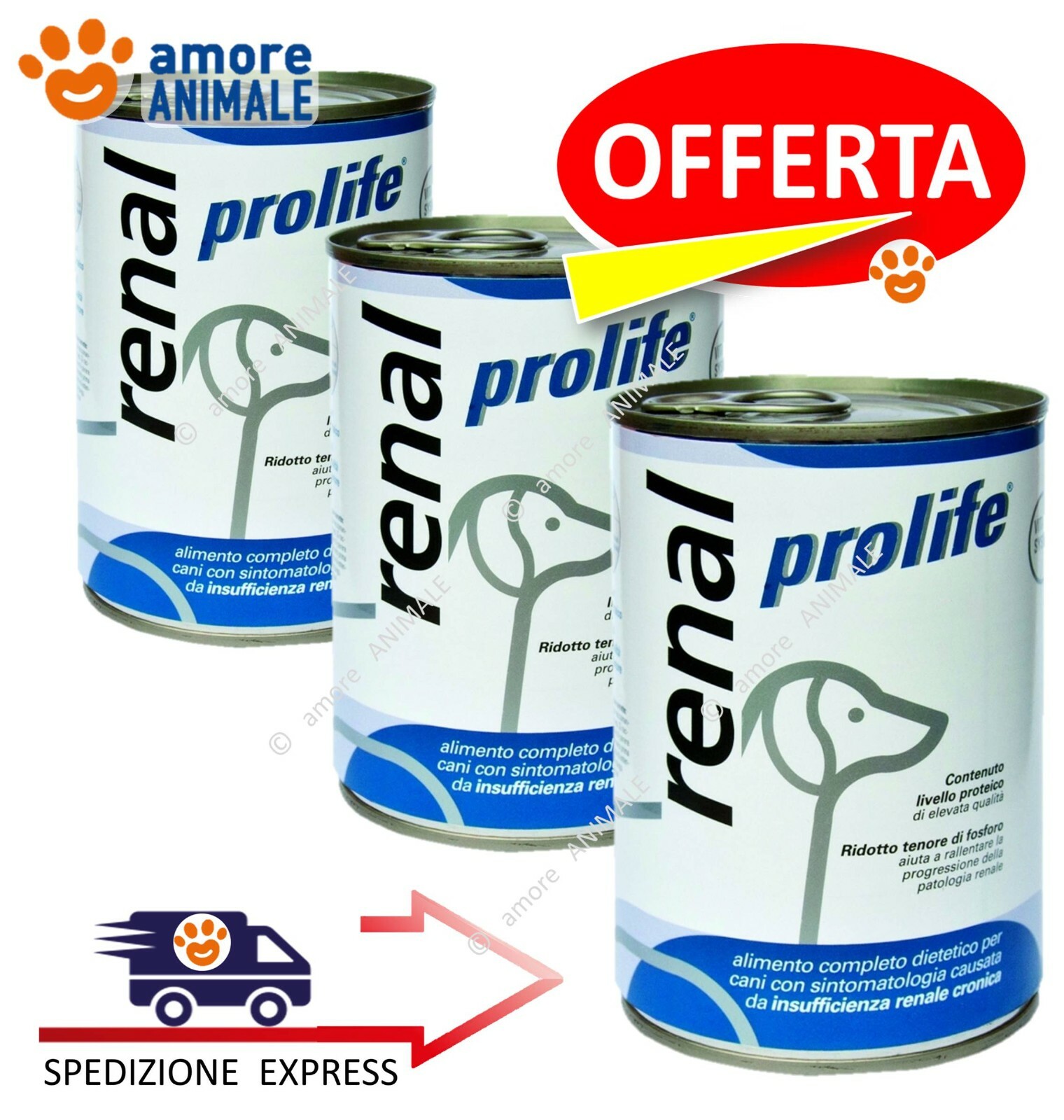 Prolife Dog Veterinary RENAL 400 grammi - Alimento umido per cane cani - OFFERTA