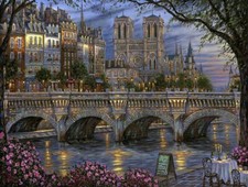 Afternoon by Seine Diamond Painting Kit Round Full Drill 15x20 inch