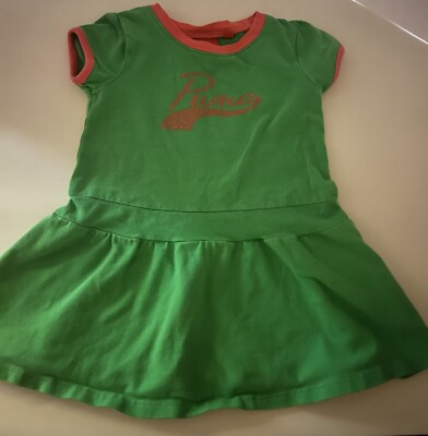 Puma Toddler Girls Green Striped Pleated Dress with Logo(Size 18M) | eBay