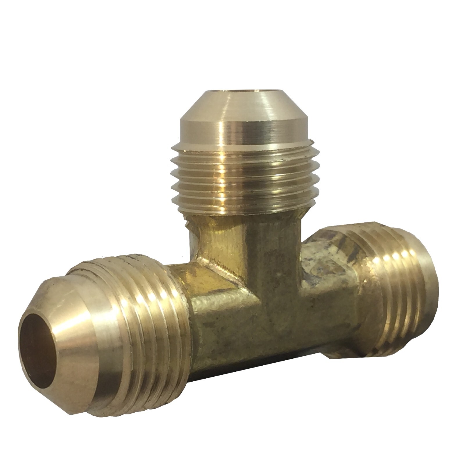 Brass Tee Union Fitting Connector Tube Fitting 3/8" x 3/8" x 3/8" 45° Flair Tee 