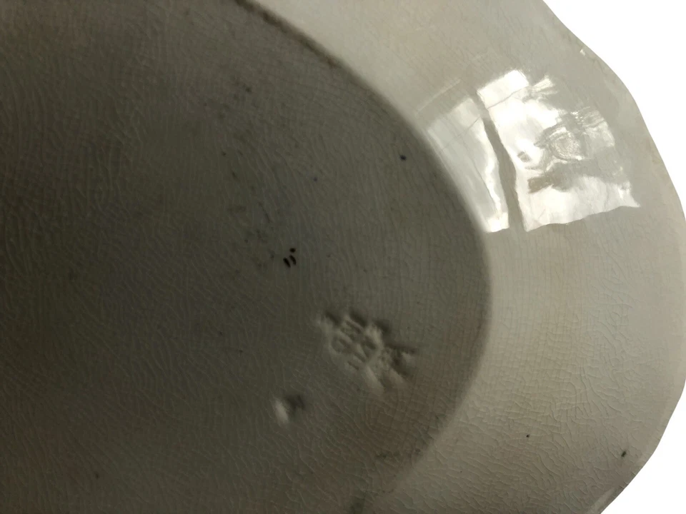 Plato Ovalado Antiguo John Haddock Hamilton Verde 15" Años 1890 Inglaterra Foto 3 de 4