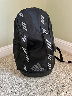 Adidas Load Spring Backpack Zipper Pocket RN# 90288 Black Padded Pouch |  eBay