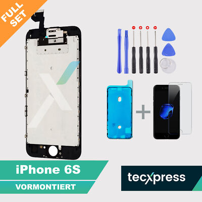 iPhone 6S Display VORMONTIERT Ersatz Retina Bildschirm LCD Touch Screen Schwarz