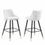 modway adorn performance velvet tufted bar stool in white (set of 2)