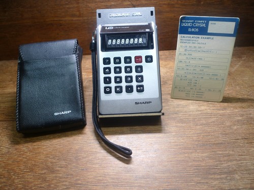 SHARP EL-805 "CRYSTAL ON SUBSTRATE DISPLAY" VINTAGE CALCULATOR WORKS PERFECTLY
