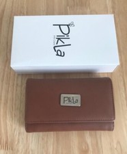 Portafoglio donna Pikla-Pitti Chiara, 10x16x4cm, marrone esterno-grigio interno