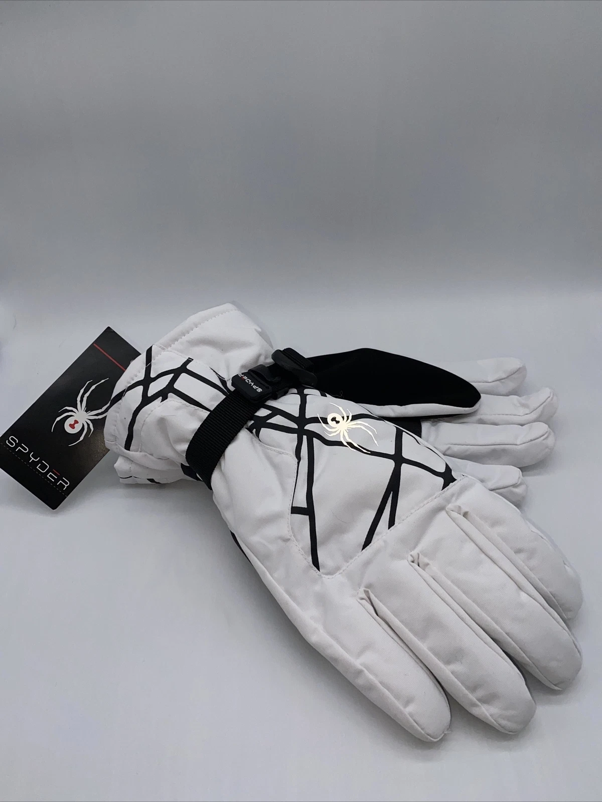 SPYDER Limitless Insulated White Ski Snow Gloves Women's Size L/XL NEW FAST SHIP