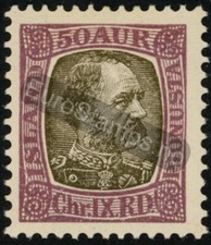 Iceland Official 1902 (AFA 23, MI 23, SC O37) Christian IX 50 aur - MH