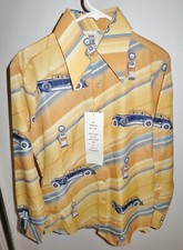 Vintage Rare 70's Mickey Disney Shirt Classic Car Unworn Kennington with Tags M