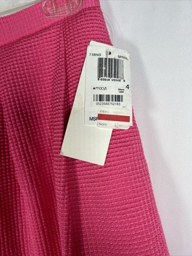 French Connection Größe 8 Rosa Waffelstruktur Plissee Sicht Reißverschluss Rock Gefüttert Neu mit Etikett - Bild 3 von 10