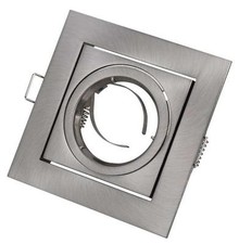 Recessed LED Ceiling Downlight Fitting Modern Square Fixed Tilted GU10 Spotlight