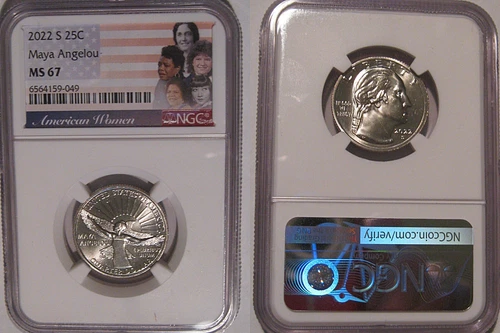 2022 S Maya Angelou 25c NGC MS 67 American Women Quarter