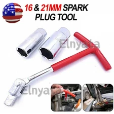 Spark Plug Removal Tool Flexible Spanner Socket 16mm/21mm T-Bar T-Handle 4-17 US
