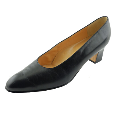 NEW Black GUAZZO for JEAN THIOT Leather Classic Pumps Heels ITALY 10
