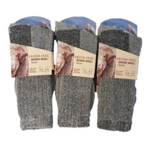 2 Pairs Men's Merino Wool Socks Outdoor Walking Work Boot thermal Socks 6-11