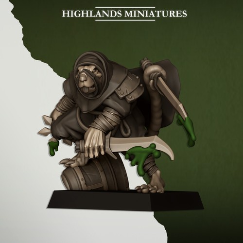 Sewer Rats Vermin Assassins for Fantasy Wargaming by Highland Miniatures - Picture 12 of 14