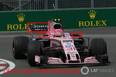 DECAL alcohol F1 Collection Force India VJM10 2017 PEREZ 1/43