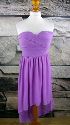 MARIE LUND Damen Gr XS Bandeaukleid Lila Chiffon Cocktail Ball Tunika Dress #212