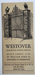 Vintage Westover Charles City Virginia Brochure