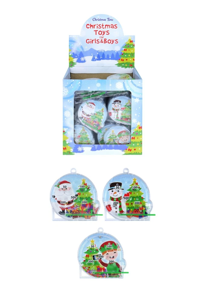 3 CHRISTMAS PUZZLE PINBALL MAZES KIDS STOCKING FILLERS BOYS GIRLS PARTY BAGS TOY - Image 2 of 3
