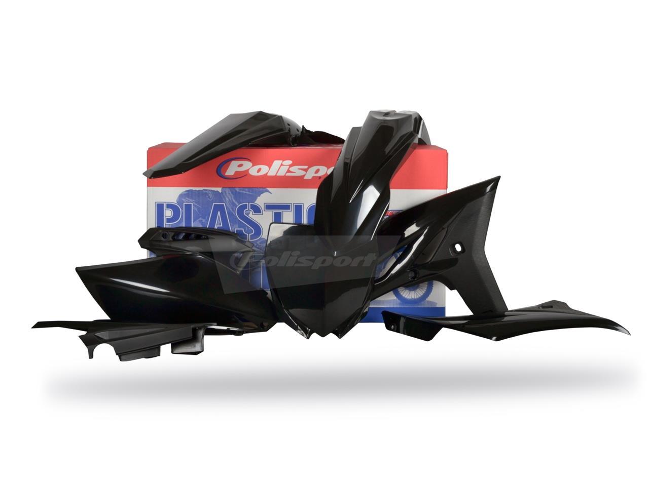 Kit plastique Polisport noir YZ 250 F anti-rayures pour Yamaha 2010-2013