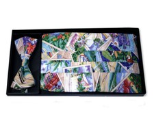 Men's Tropical Vacation Snapshot Bow Tie and Cummerbund Set