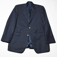 Chaps Ralph Lauren 42L Navy 100 Wool Gold Button Mens Blazer Sport Coat Jacket