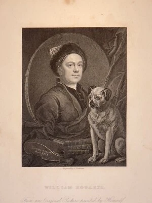 ORIGINALPICTURE PORTRAT HUMOR 1833 WILLIAM HOGARTH ANTIK STAHLSTICH ENGRAVING 12 - Bild 1 von 4