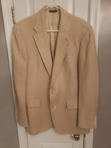 Giacca tuta uomo Hunter Haig cappotto sportivo blazer taglia 48R beige twill negli USA - Foto 6 di 14