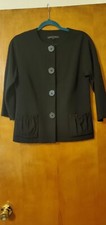 Lafayette 148 Black 3/4 Sleeve Blazer Jacket Size 8
