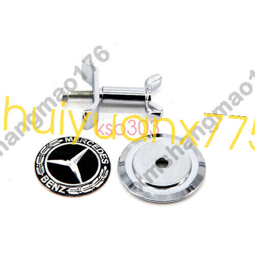 Mercedes-Benz Black Classic Bonnet Badge Hood Emblem FOR C S E Class 44mm AMG | UK Mercedes-Benz Black Classic Bonnet Badge Hood Emblem FOR C S E Class 44mm AMG | UK