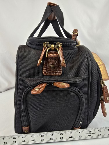 NEW Tommy Bahama Essentials Gadget Travel Duffel Bag Luggage Leather Black - Picture 11 of 13