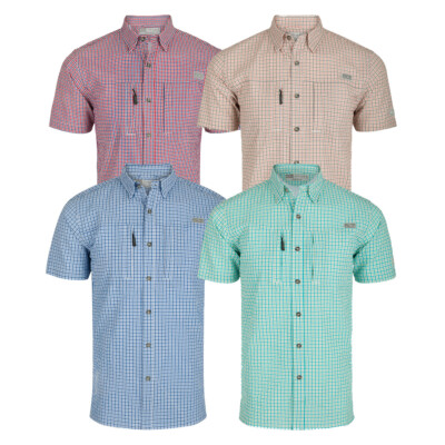 Drake Waterfowl Classic Seersucker Grid Check Short Sleeve Shirt