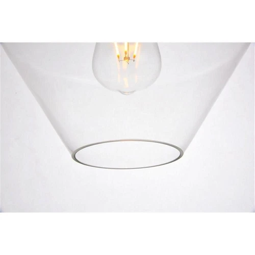 Living District Placido 1-Light Transitional Metal Pendant in Black and Clear - Picture 5 of 6