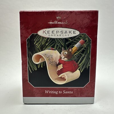 Vintage Hallmark Keepsake 1998 Ornament Writing To Santa Mouse Christmas Letter