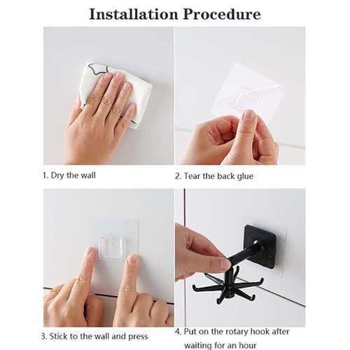 360-Degrees Rotating Folding Hook Self-Adhesive Vertical Flip Waterproof-Hook - Picture 5 of 17