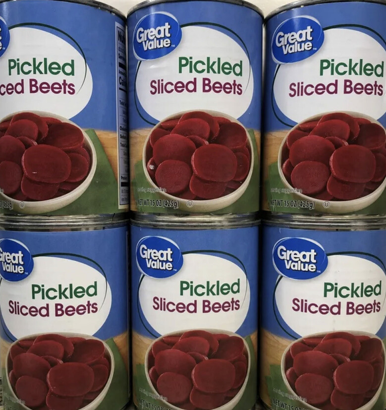 CANS Great Value Pickled Sliced Beets 15oz Can Vegetable Salad