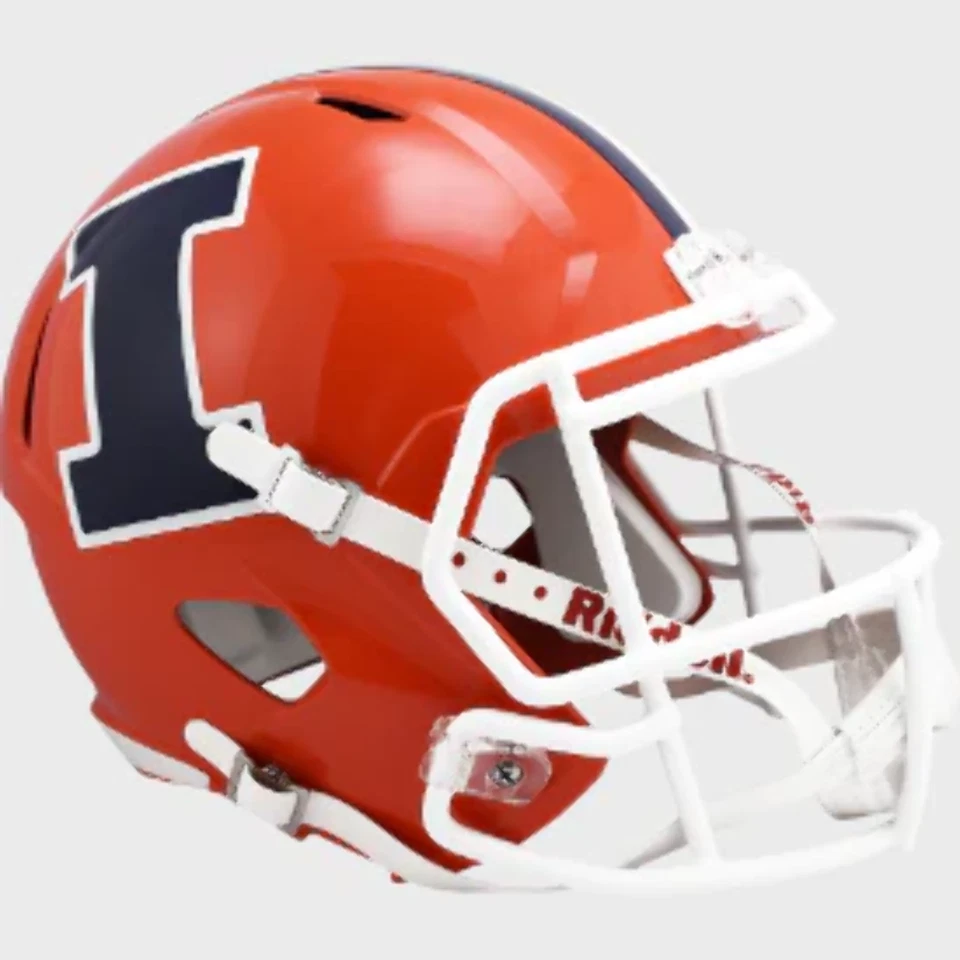 Illinois Fighting Illini Full Size Speed Replica Football Helmet Orange- NCAA.