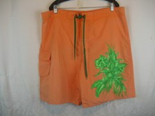 Mens Hawaiian Tropic Orange Aloha Lined Board Swim Shorts sz XLx11