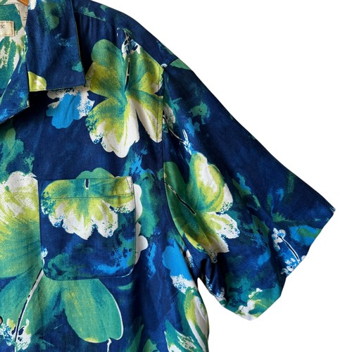 Island Republic Men Silk Hawaiian Shirt XL Floral Vacation Resort Magnum P.I. - Picture 12 of 13