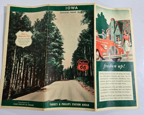 Vintage 1942 Phillips 66 Iowa Official Road Map Phillips Petroleum Company READ - Picture 3 of 13