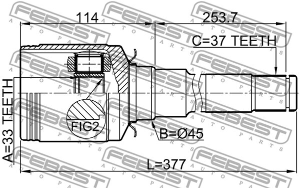 1611-251RH FEBEST Joint Kit, drive shaft for MERCEDES-BENZ