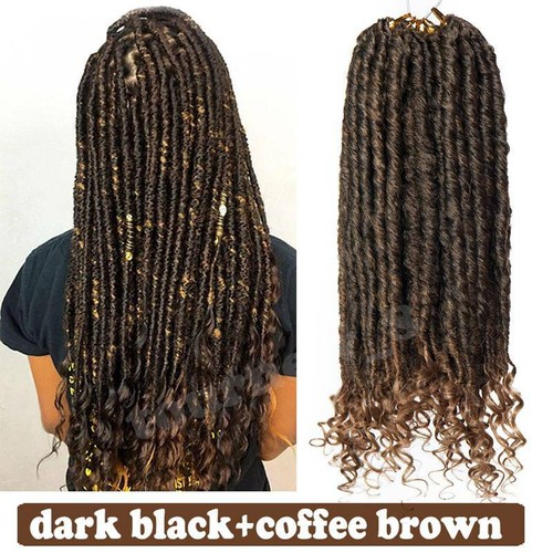 Crochet Goddess Faux Locs Dreadlock Afro Braids Hair Extension Curly Ends Wavy - Picture 15 of 22