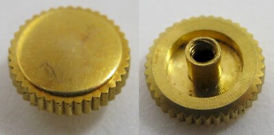 Crown for watch in gold plated 6.4 millimeters fit stem 1.4 mm * tap 5 *