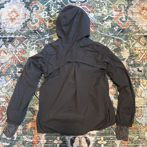 LULULEMON FULL ZIP HOOD FULLY LINED ZIP POCKETS JACKET SIZE 8 Black Vented Run - Picture 7 of 10